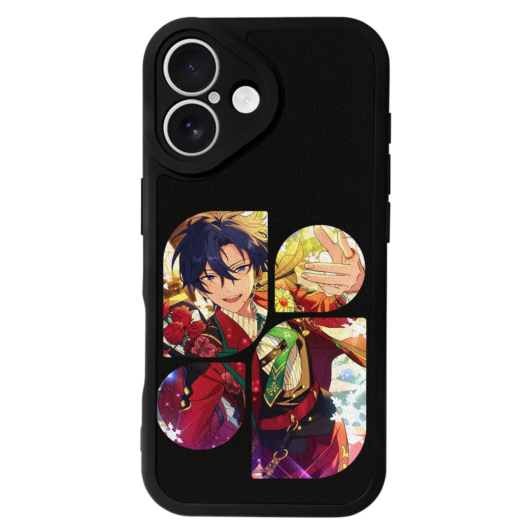 あんさん ぶる グッズ Trickstar 氷鷹北斗 - IPhone 16シリーズ対応 ・ シリコンスマホケース ・ レザー調 ・ 高精度フィット ・ 耐衝撃 ・ ワイヤレス充電対応 ・ 精密カット